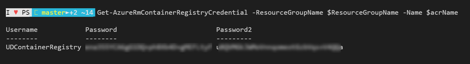 Container Registry Credential Screenshot