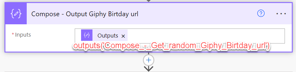 Compose - Output Giphy Birthday url