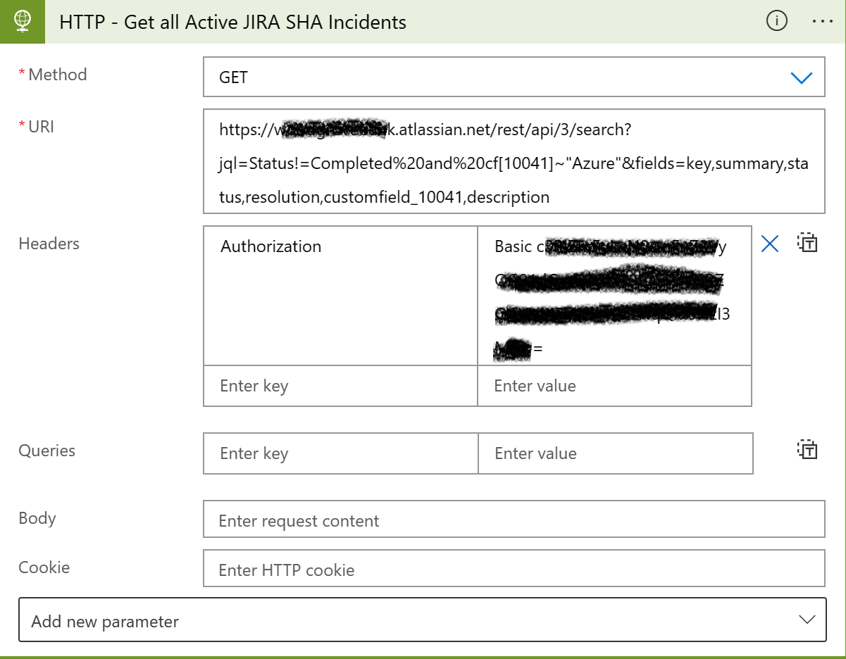 HTTP request call to retrieve all JIRA issues screenshot